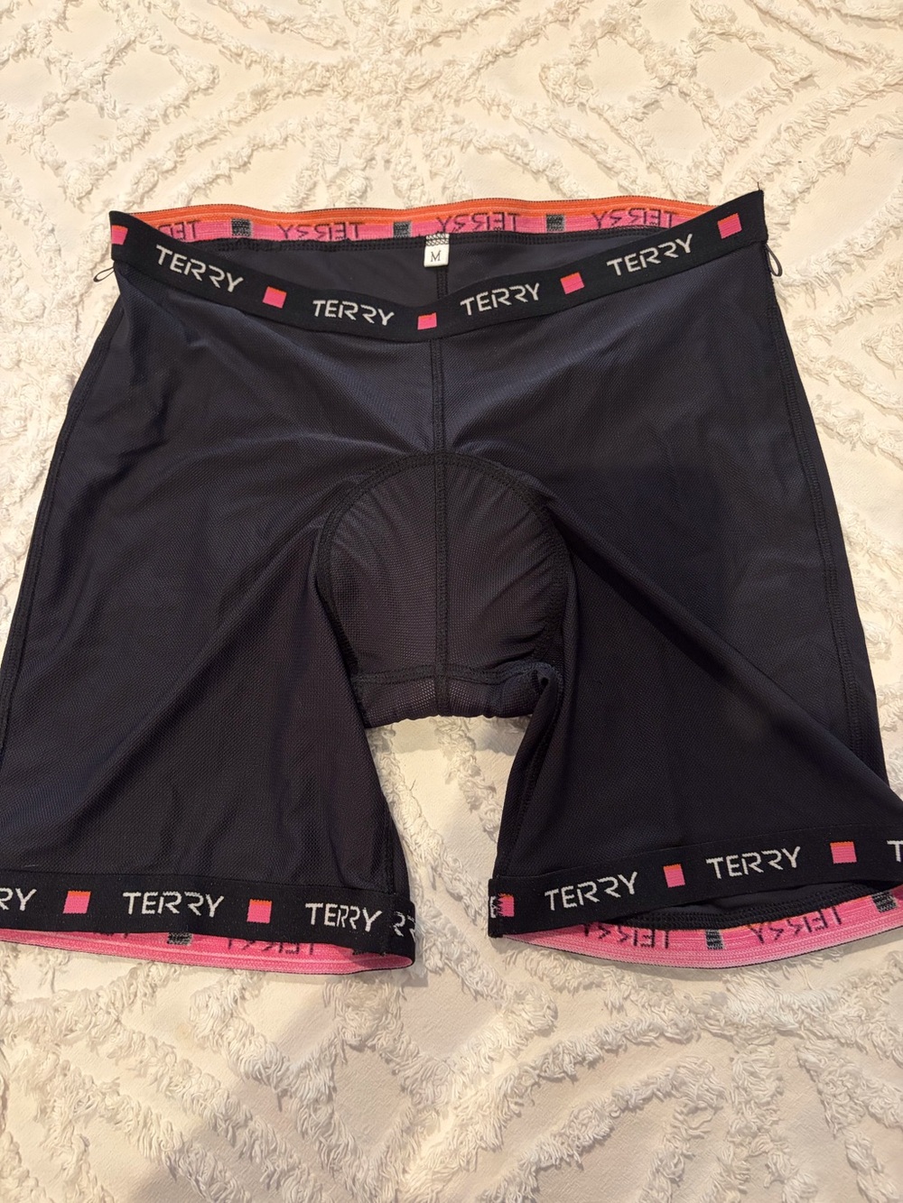 Terry Women’s Black Bike Shorts with Pink Trim